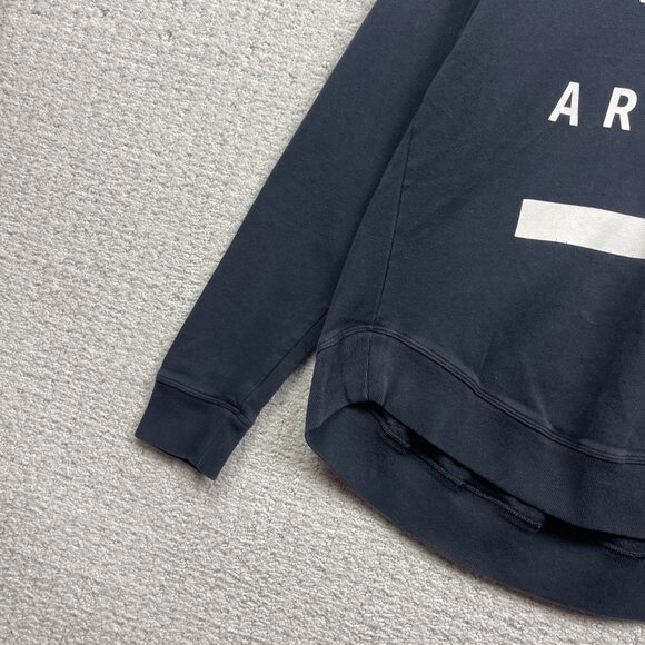 Under Armour Hoodie Mens S Black Funnel Neck Sweatshirt Graphic Logo Spell out - Picture 2 of 13